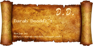 Darab Deodát névjegykártya